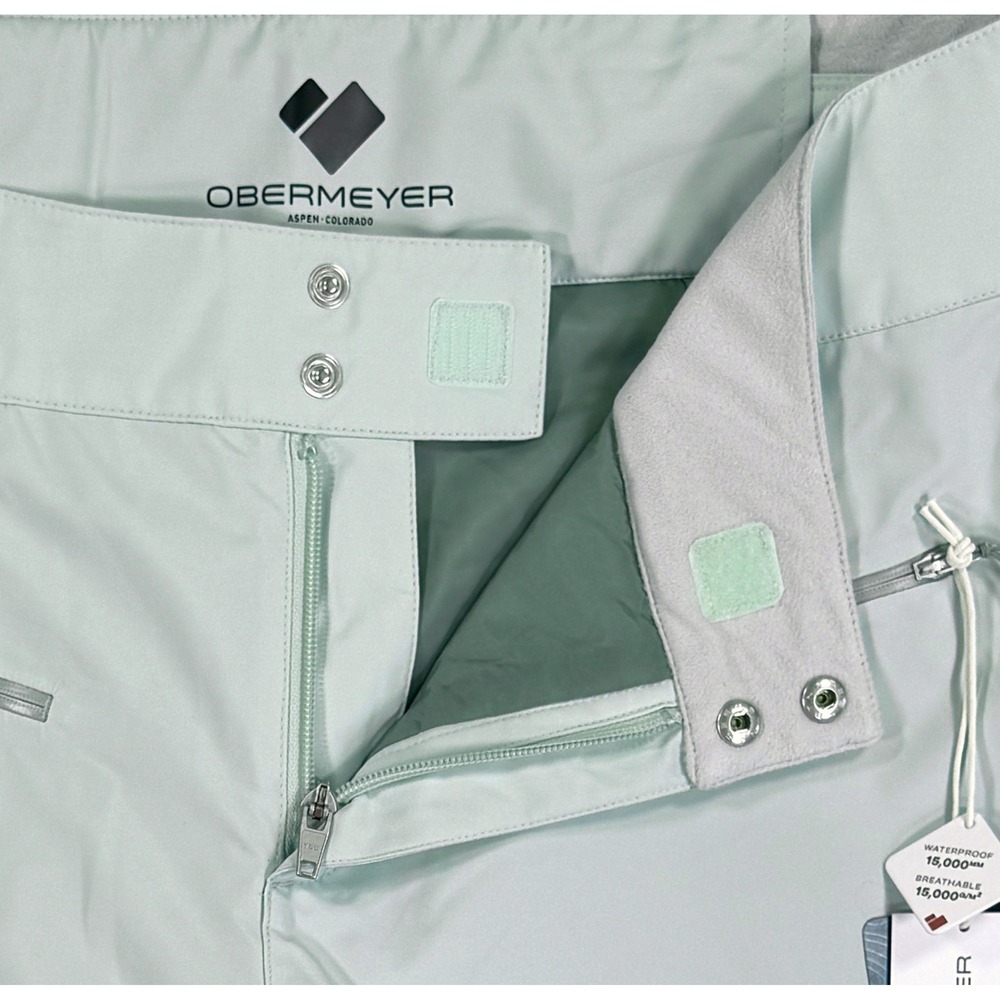 OBERMEYER Bliss Ski Pants Womens 12 Mint Green Winter Snow Sport Water-Resistant - Picture 7 of 11